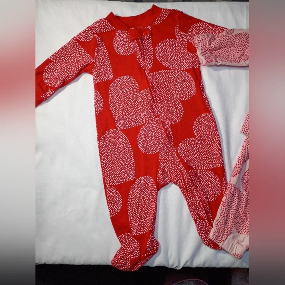 Baby bundle Carter's Pink and Red Star Pajama Top Valentine's Day
